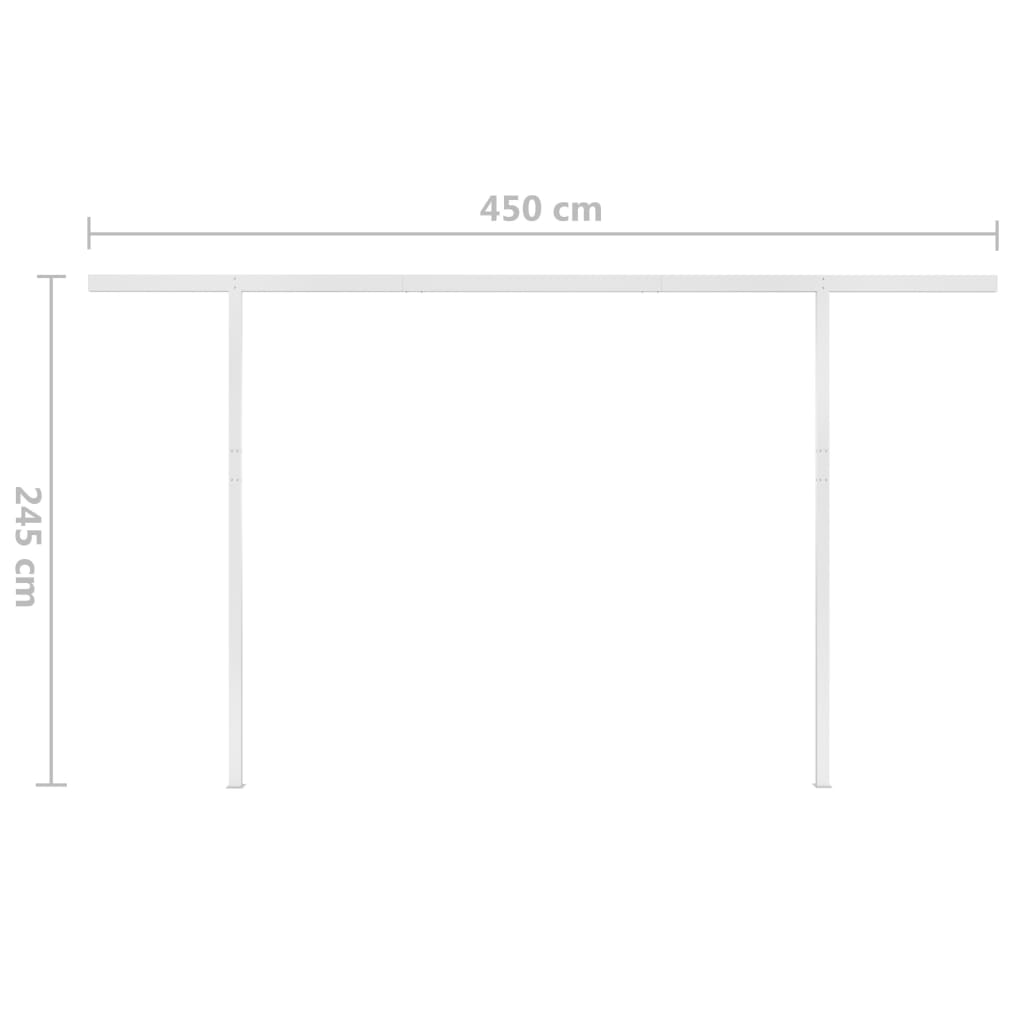 vidaXL Tenda da Sole Retrattile Manuale con LED 4x3,5 m Gialla Bianca