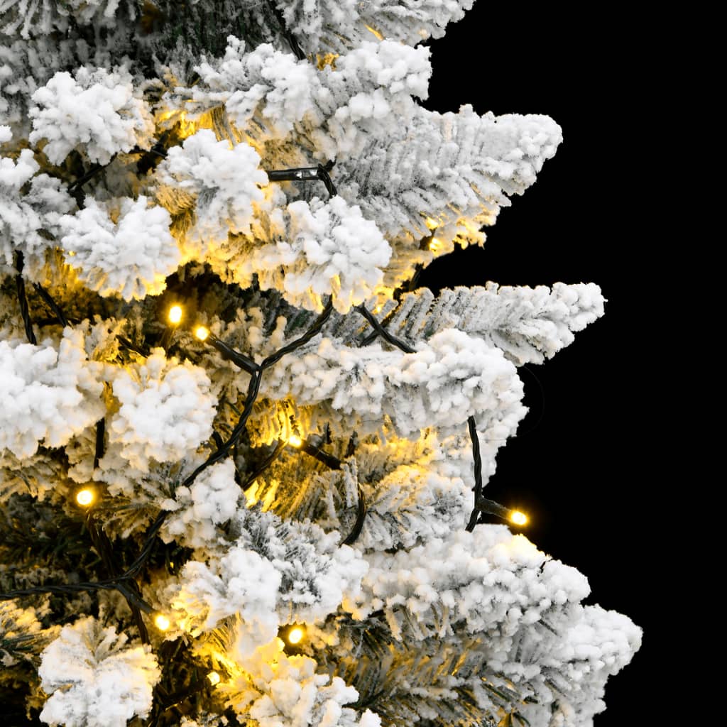 vidaXL Albero Natale Artificiale Cerniera 300 LED Neve Floccata 210 cm