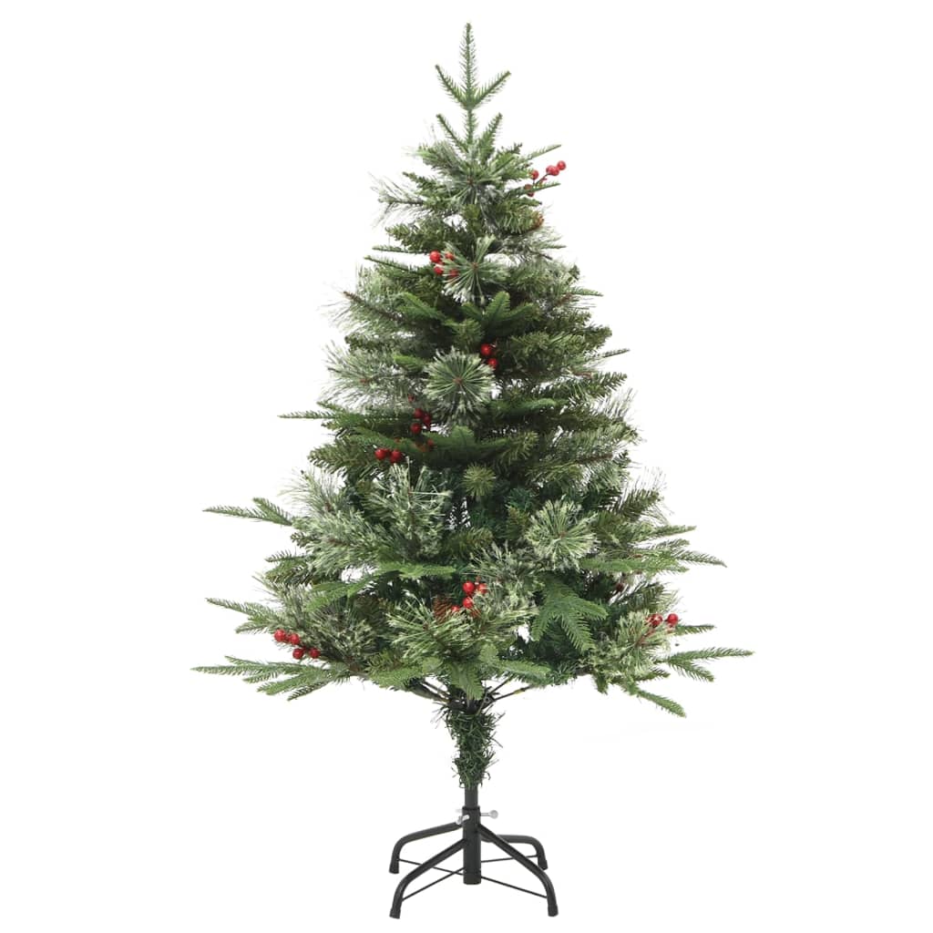 vidaXL Albero di Natale Preilluminato con Pigne Verde 120 cm PVC e PE