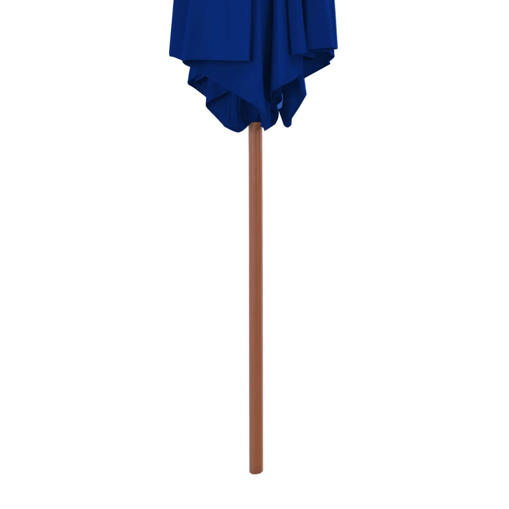 vidaXL Ombrellone da Esterni con Palo in Legno Blu 270 cm