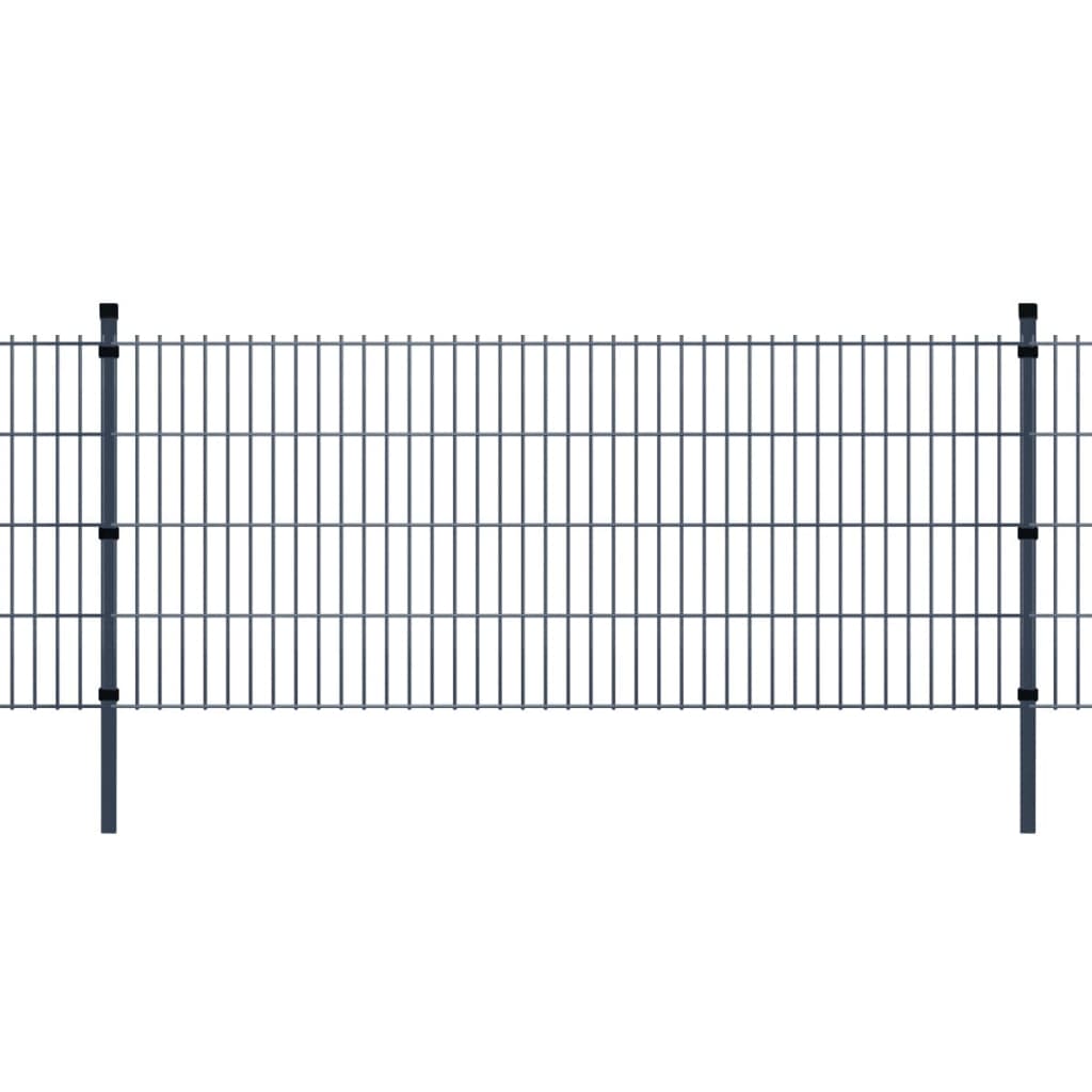 vidaXL 2D Pannello di recinzione giardino e pali 2008x1030mm 2m grigio
