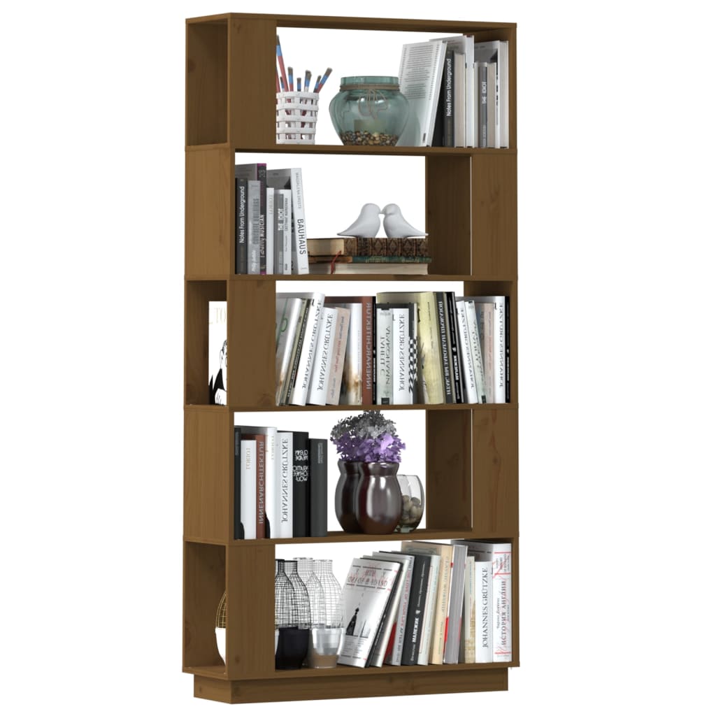 vidaXL Libreria/Divisorio Miele 80x25x163,5 cm Legno Massello