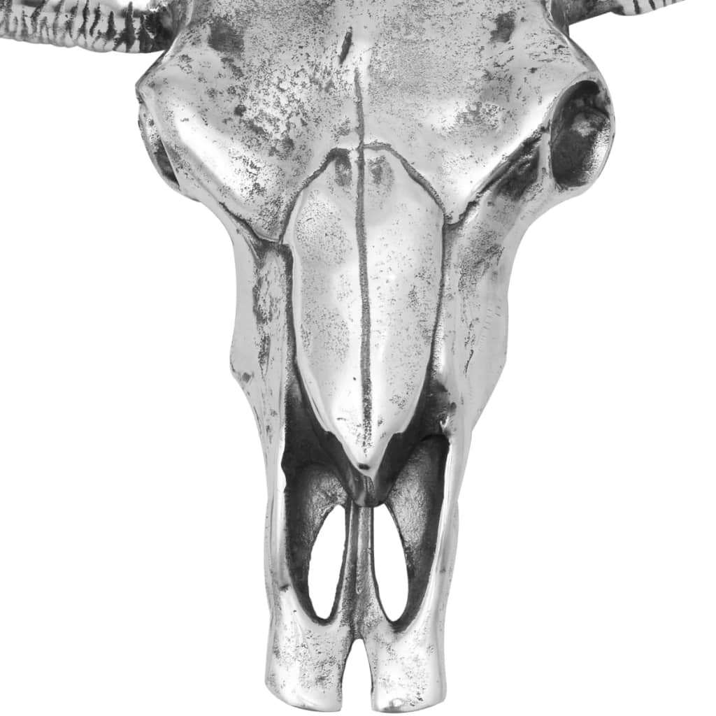 vidaXL Decorazione Testa del Cranio a Parete in Alluminio Argento