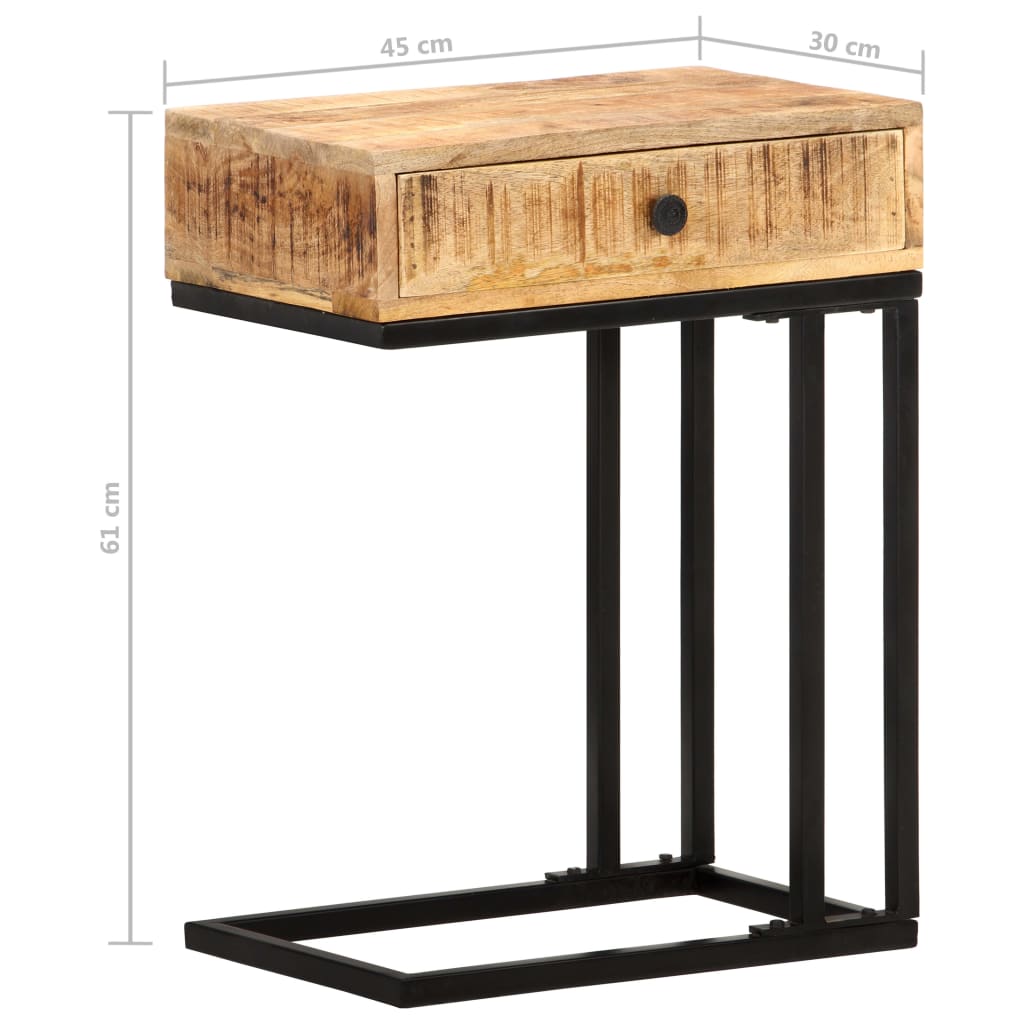 vidaXL Tavolino Laterale a Forma di U 45x30x61 cm in Massello di Mango