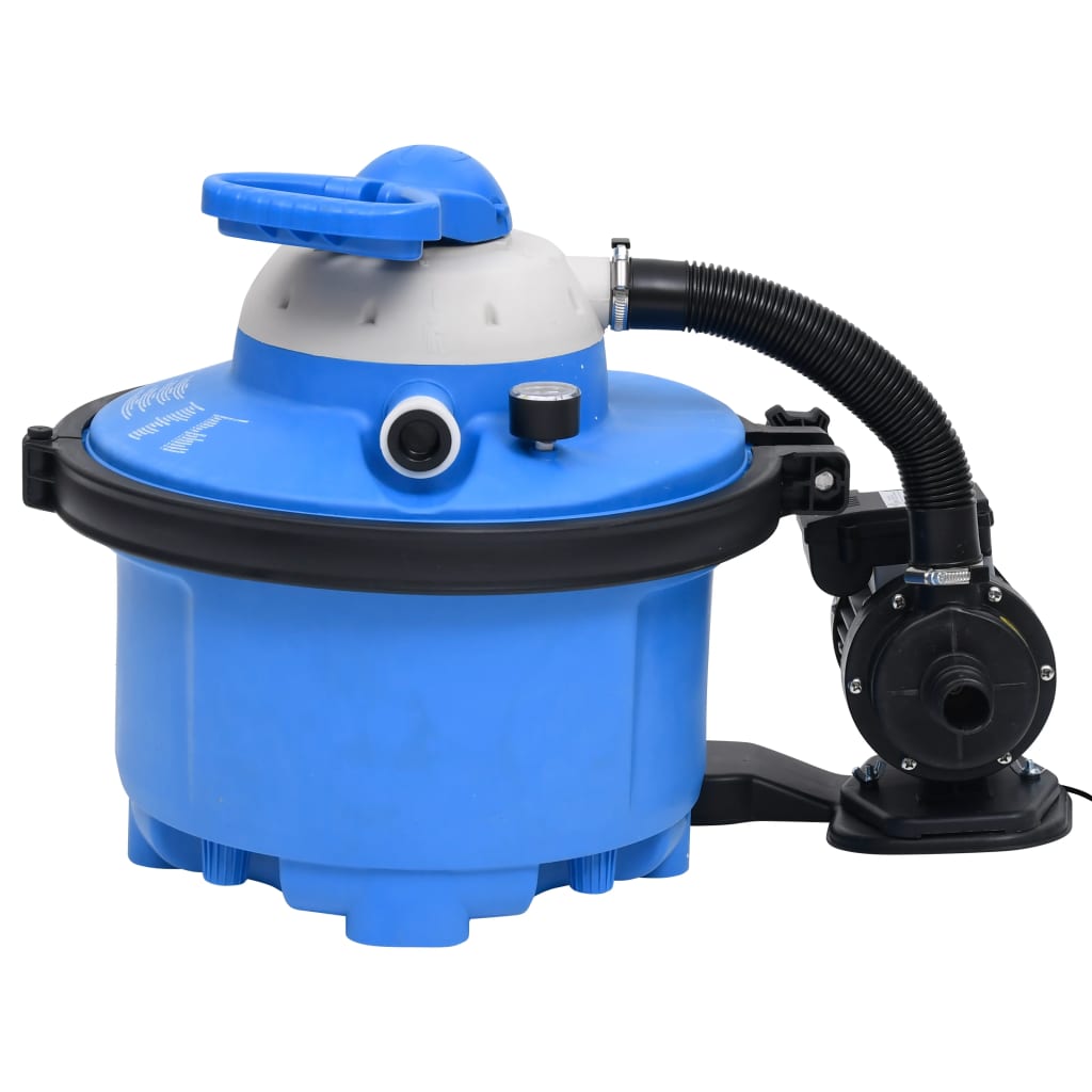 vidaXL Pompa con Filtro a Sabbia Blu e Nera 385x620x432 mm 200W 25L