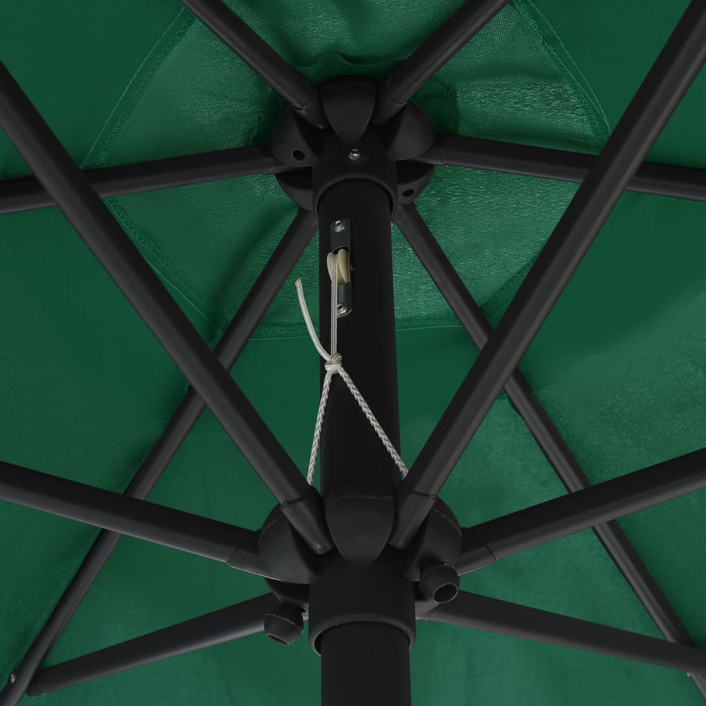 vidaXL Ombrellone da Esterni con Palo in Alluminio 270x246 cm Verde