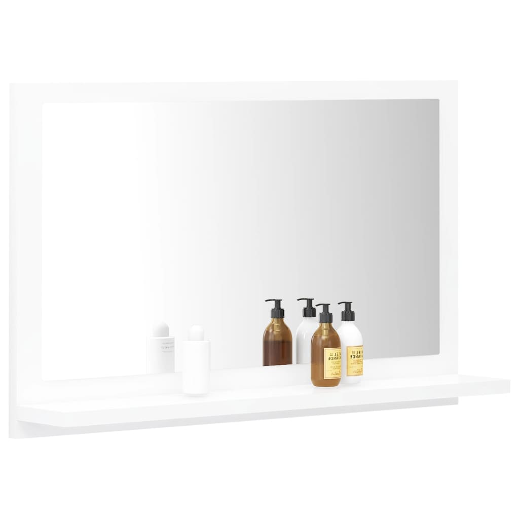 vidaXL Specchio da Bagno Bianco 60x10,5x37 cm in Legno Multistrato
