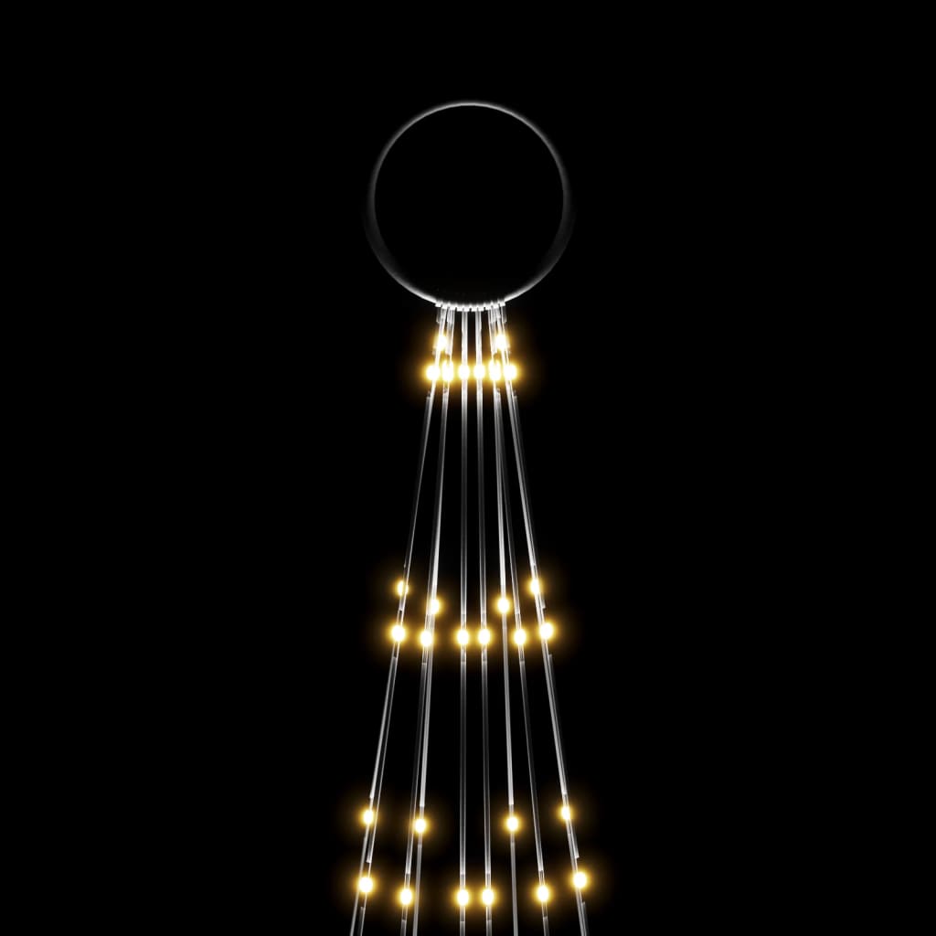 vidaXL Albero di Natale Pennone Bianco Caldo 310 LED 300 cm