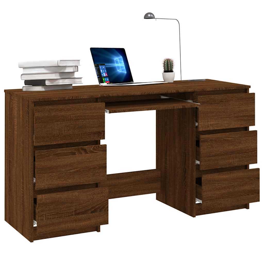 Scrivania Con Scaffale In Rovere Artigianale 122x67x145 Cm – VidaXL, Pratica E Moderna Per Ufficio