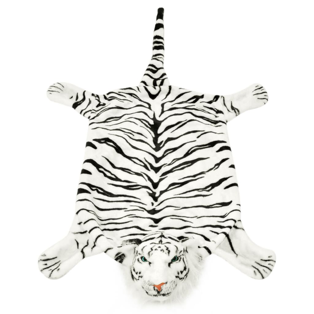vidaXL Tappeto di Peluche a Forma di Tigre 144 cm Bianco