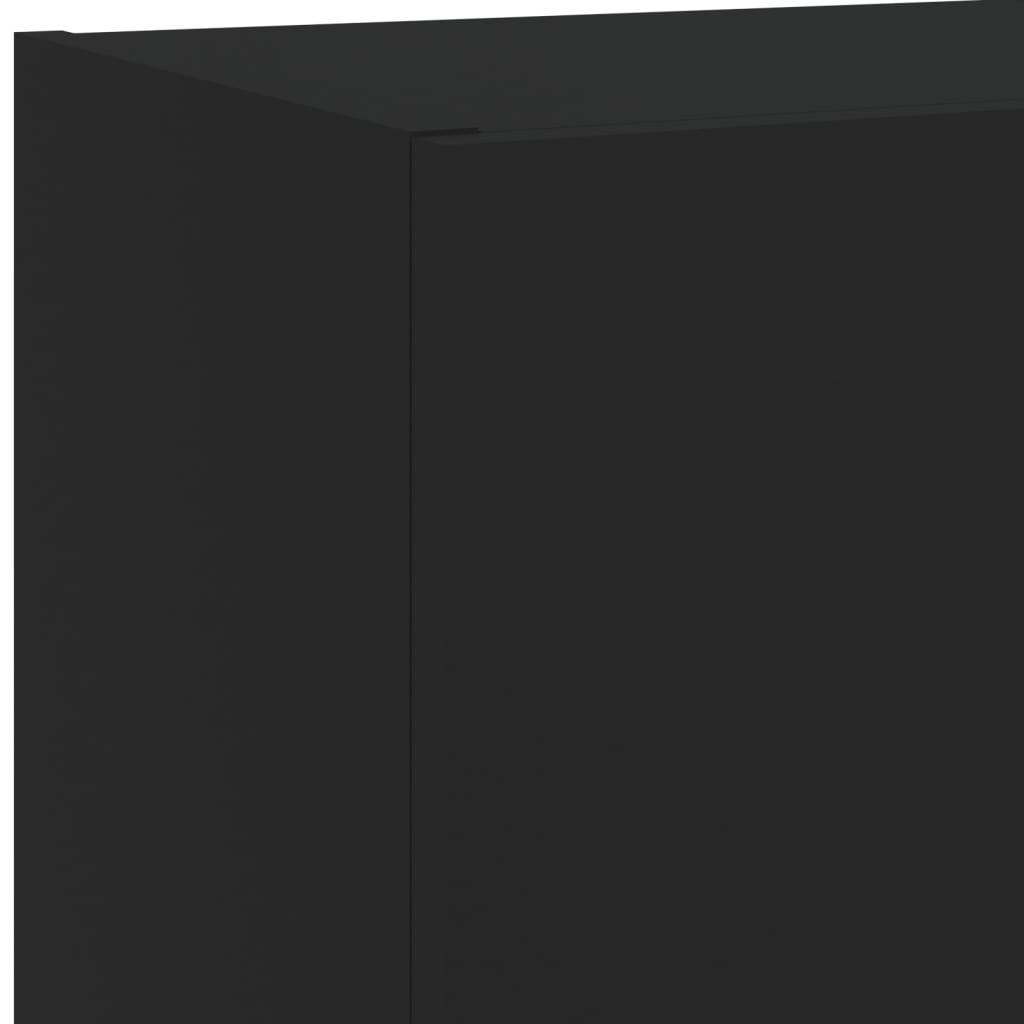 vidaXL Mobili Porta TV con Luci LED 2 pz Neri 40,5x30x90 cm