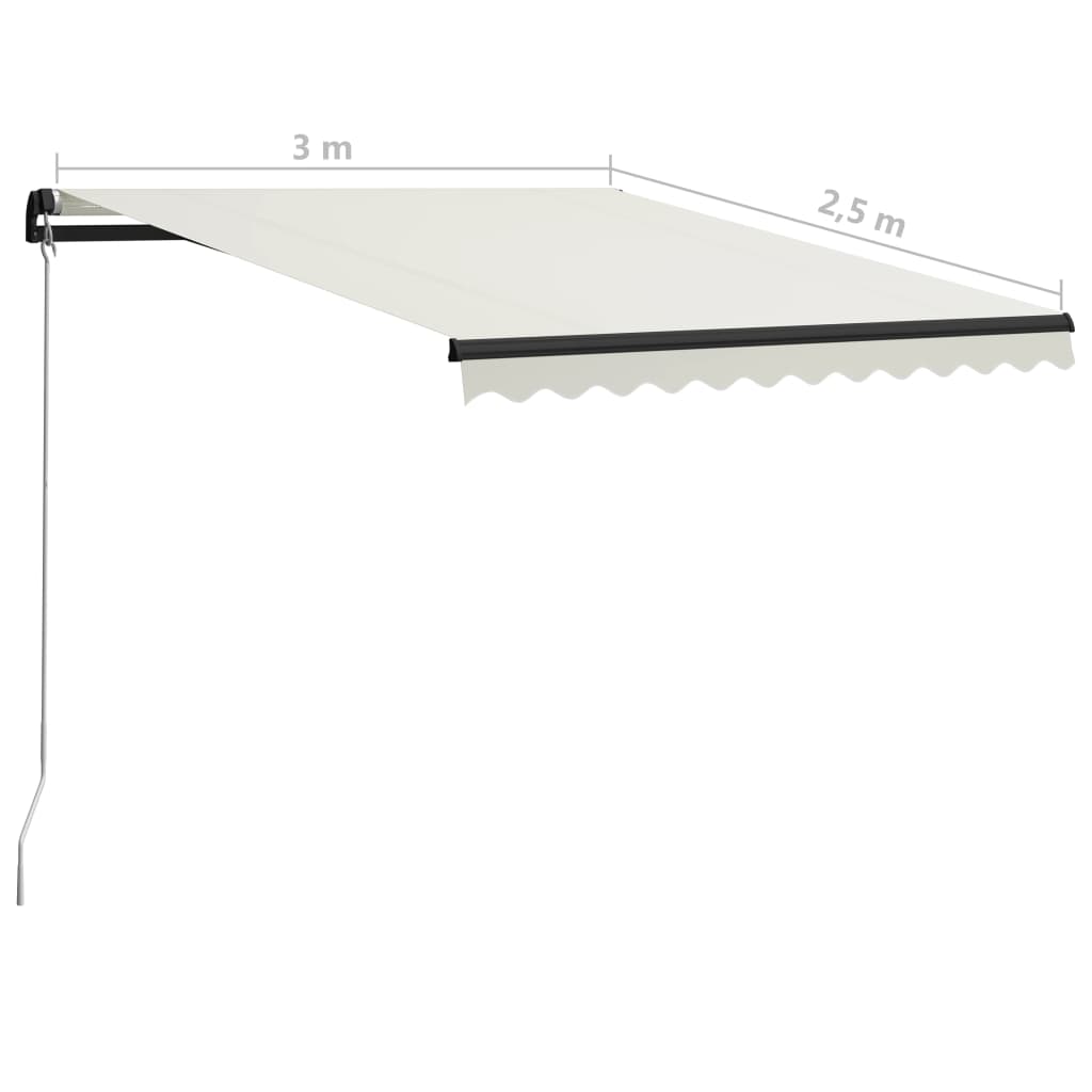 vidaXL Tenda da Sole Retrattile Manuale con LED 300x250 cm Antracite