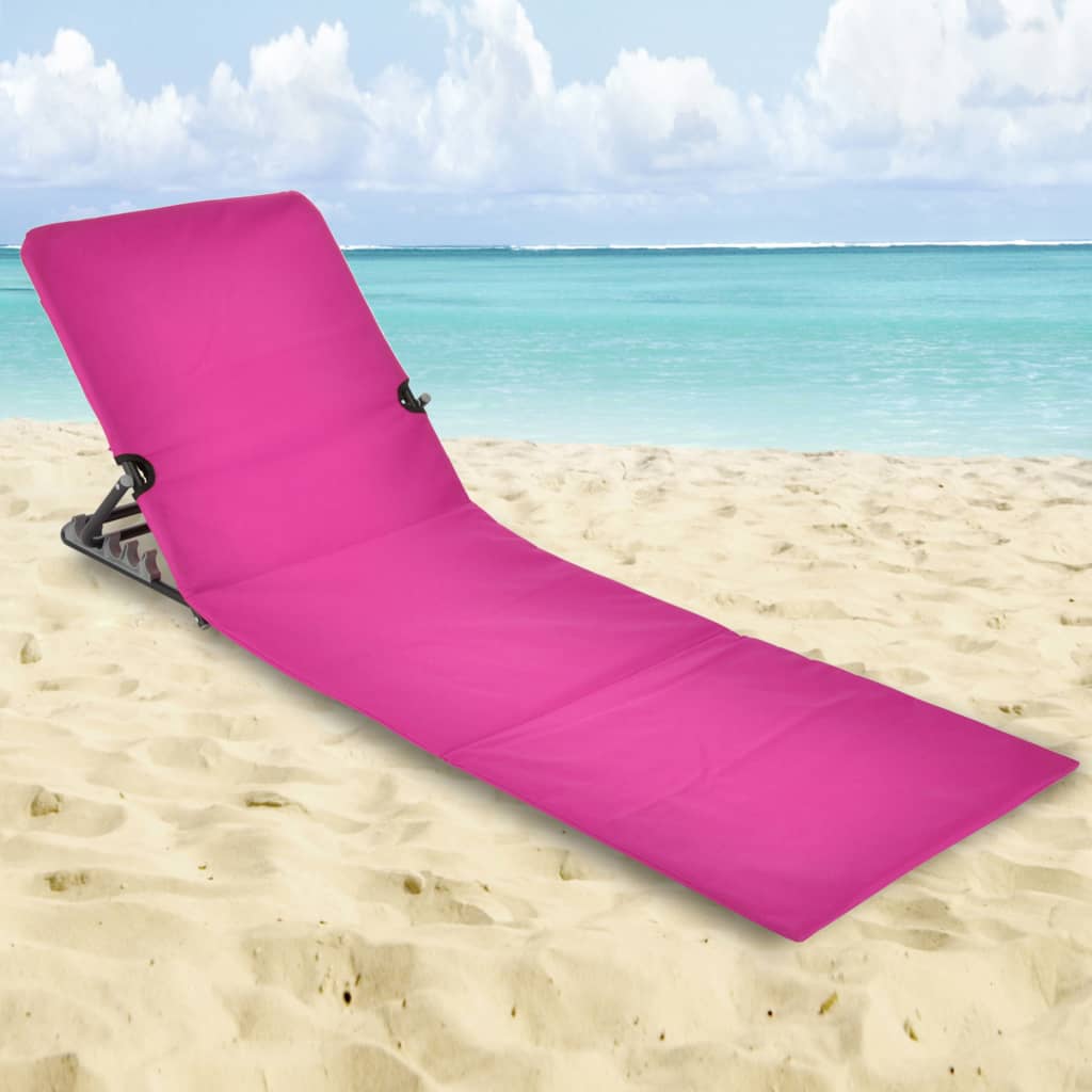 HI Sedia a Stuoia da Spiaggia Pieghevole PVC Rosa