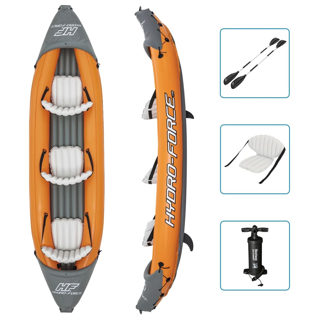 Bestway Set Kayak Gonfiabile per Tre Persone Hydro-Force Rapid x3