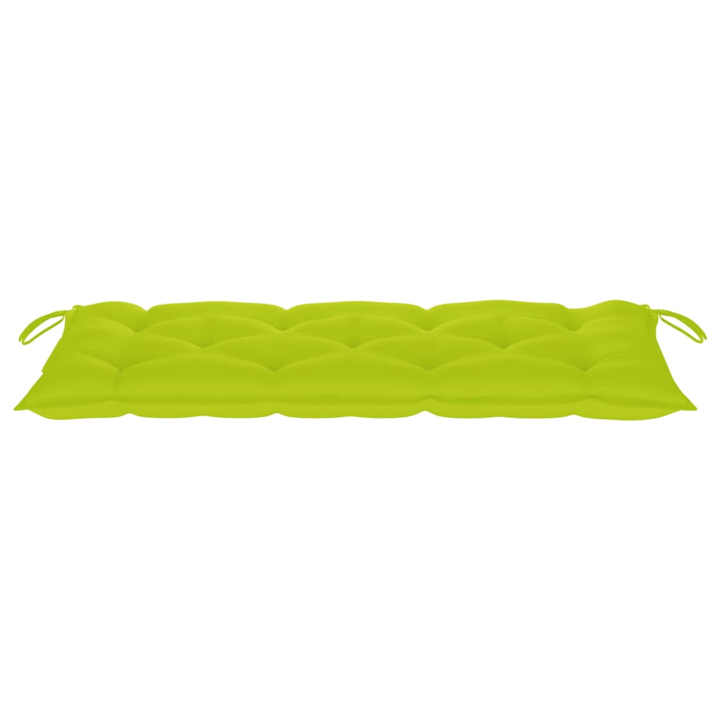 vidaXL Panca da Giardino Cuscino Verde Brillante 120 cm Massello Teak