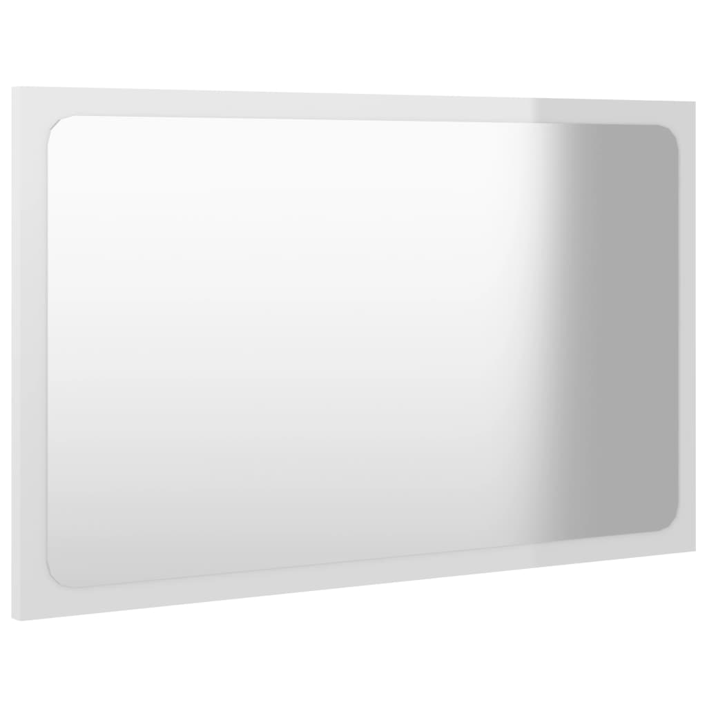 vidaXL Specchio da Bagno Bianco Lucido 60x1,5x37 cm Legno Multistrato
