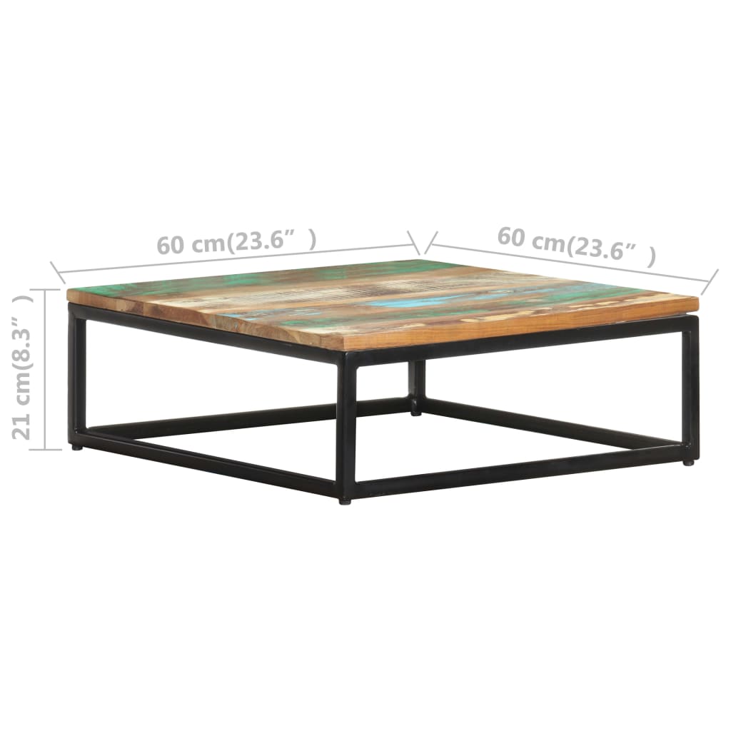 vidaXL Tavolini da Salotto Impilabili 2 pz Legno Massello di Recupero