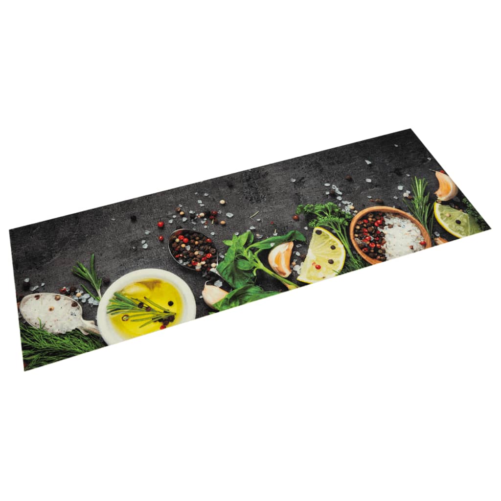 vidaXL Tappeto da Cucina Lavabile Spezie 45x150 cm Velluto