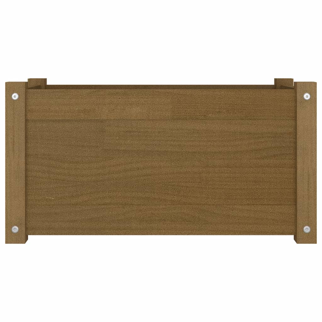 VidaXL Fioriere Da Giardino In Legno Di Pino Massello – 2 Pezzi, Colore Marrone Cera, 90x50x50 Cm