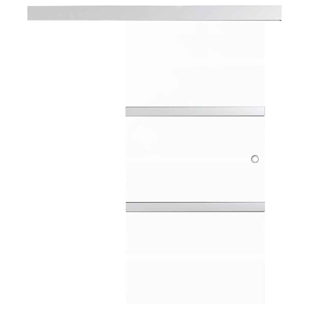 vidaXL Porta Scorrevole in Vetro ESG e Alluminio 76x205 cm Argento
