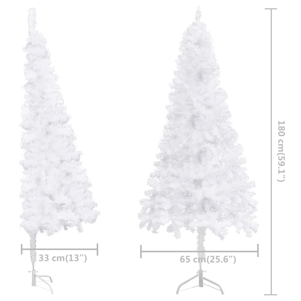 vidaXL Albero di Natale per Angolo Preilluminato Bianco 180 cm PVC