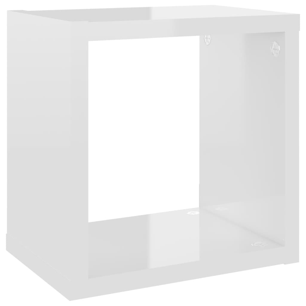 vidaXL Mensole Parete a Cubo 6 pz Bianco Lucido 22x15x22 cm