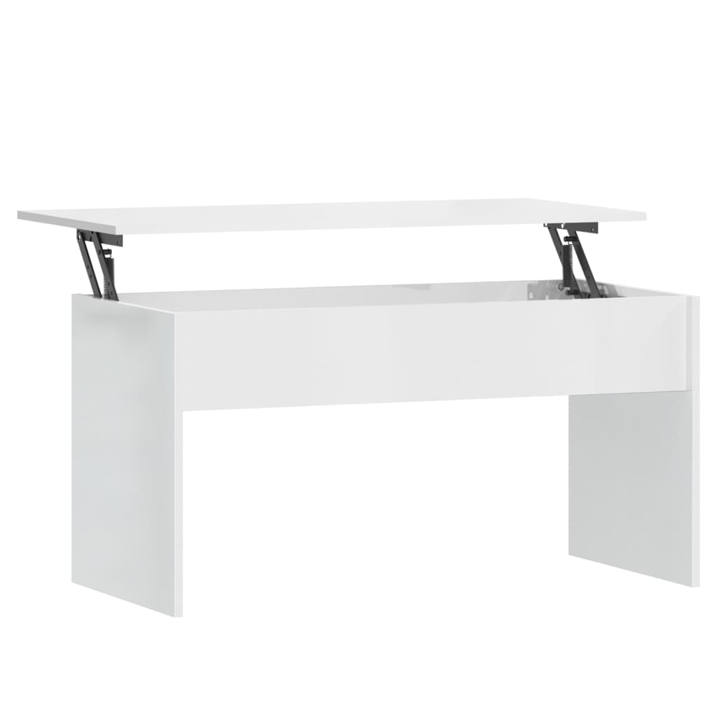 vidaXL Tavolino Bianco Lucido 102x50,5x52,5 cm in Legno Multistrato
