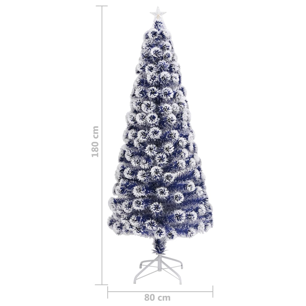 vidaXL Albero Natale Preilluminato Bianco e Blu 180 cm in Fibra Ottica