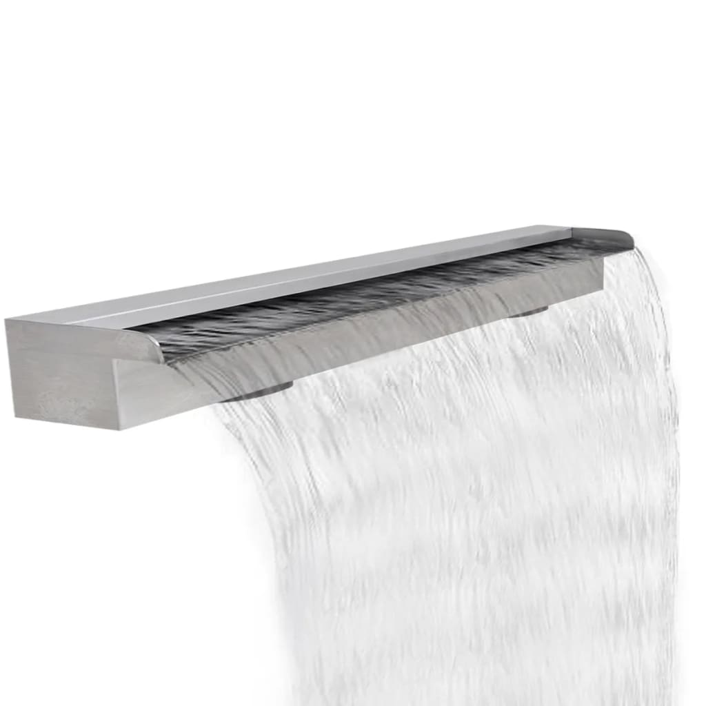 vidaXL Fontana a Cascata per Giardino Rettangolare Acciaio Inox 110 cm