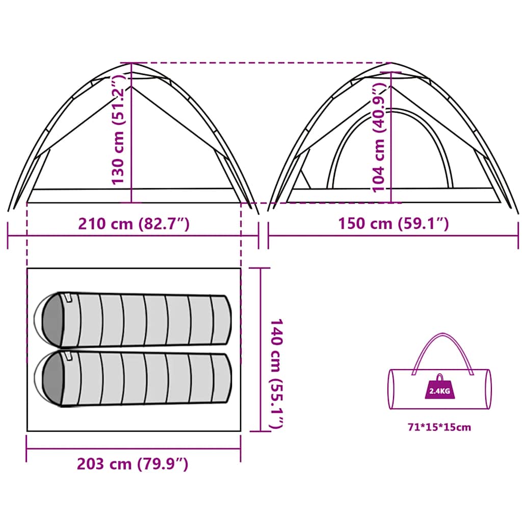 GOPLUS Tenda Da Campeggio A Cupola Per 6-8 Persone, Tenda A Schermo Portatile Con 4 Pareti In Rete Borsa Da Trasporto 2 Vestiboli 2 Porte Con Zip Tenda Familiare Per Escursioni Trekking 82924106