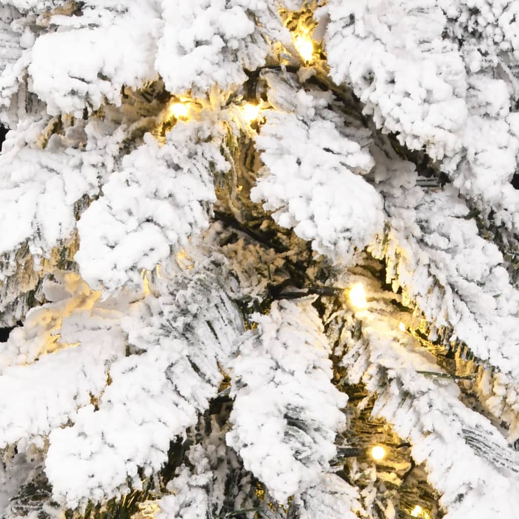 vidaXL Albero di Natale Artificiale con 130 LED e Neve Floccata 210 cm