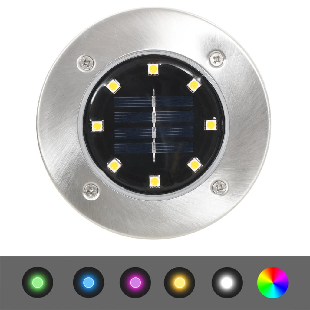 vidaXL Lampade Solari da Terra 8 pz Luci a LED Colore RGB