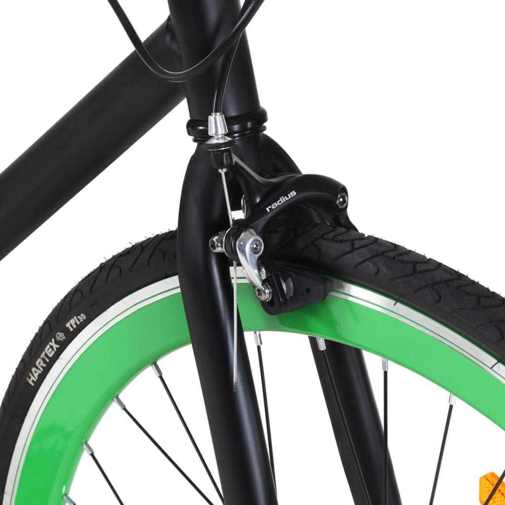 vidaXL Bicicletta a Scatto Fisso Nera e Verde 700c 51 cm