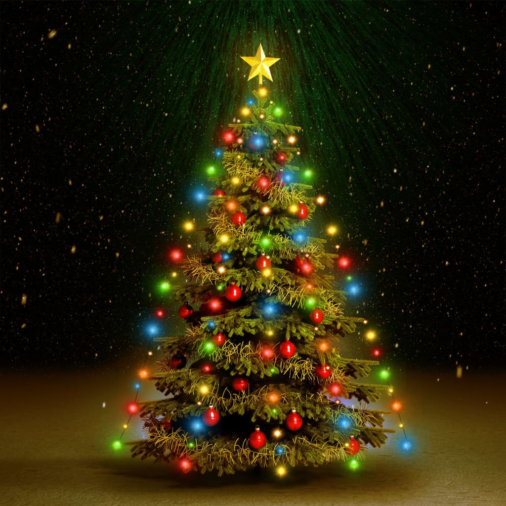 vidaXL Rete di Luce per Albero di Natale 210 LED Multicolore 210 cm