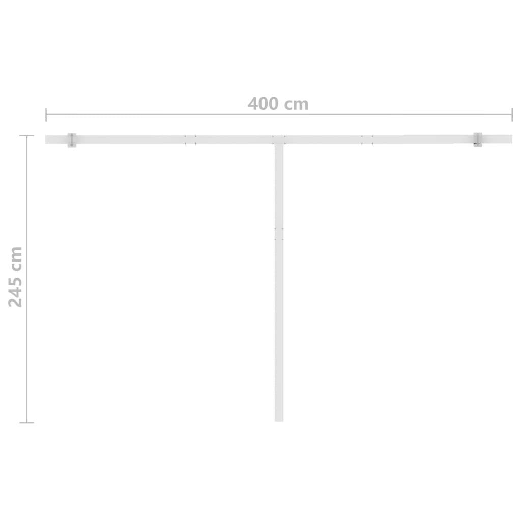 vidaXL Tenda da Sole Retrattile Manuale LED 400x350 cm Giallo Bianco