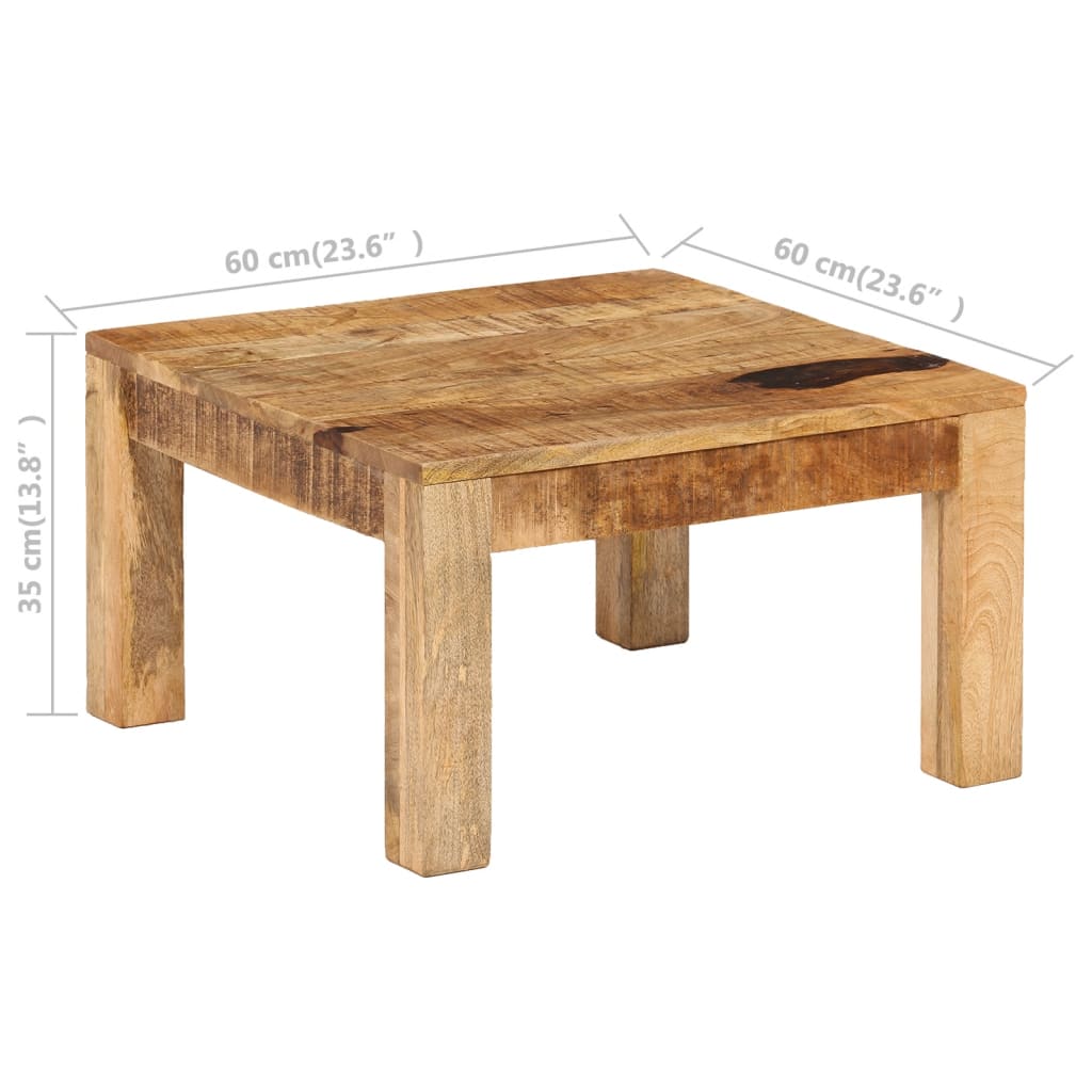 vidaXL Tavolino da Salotto 60x60x35 cm in Legno Massello di Mango