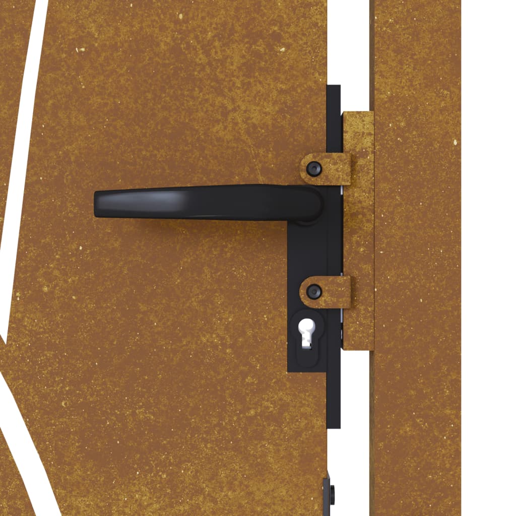 vidaXL Cancello da Giardino 105x180 cm in Acciaio Corten Design Erba