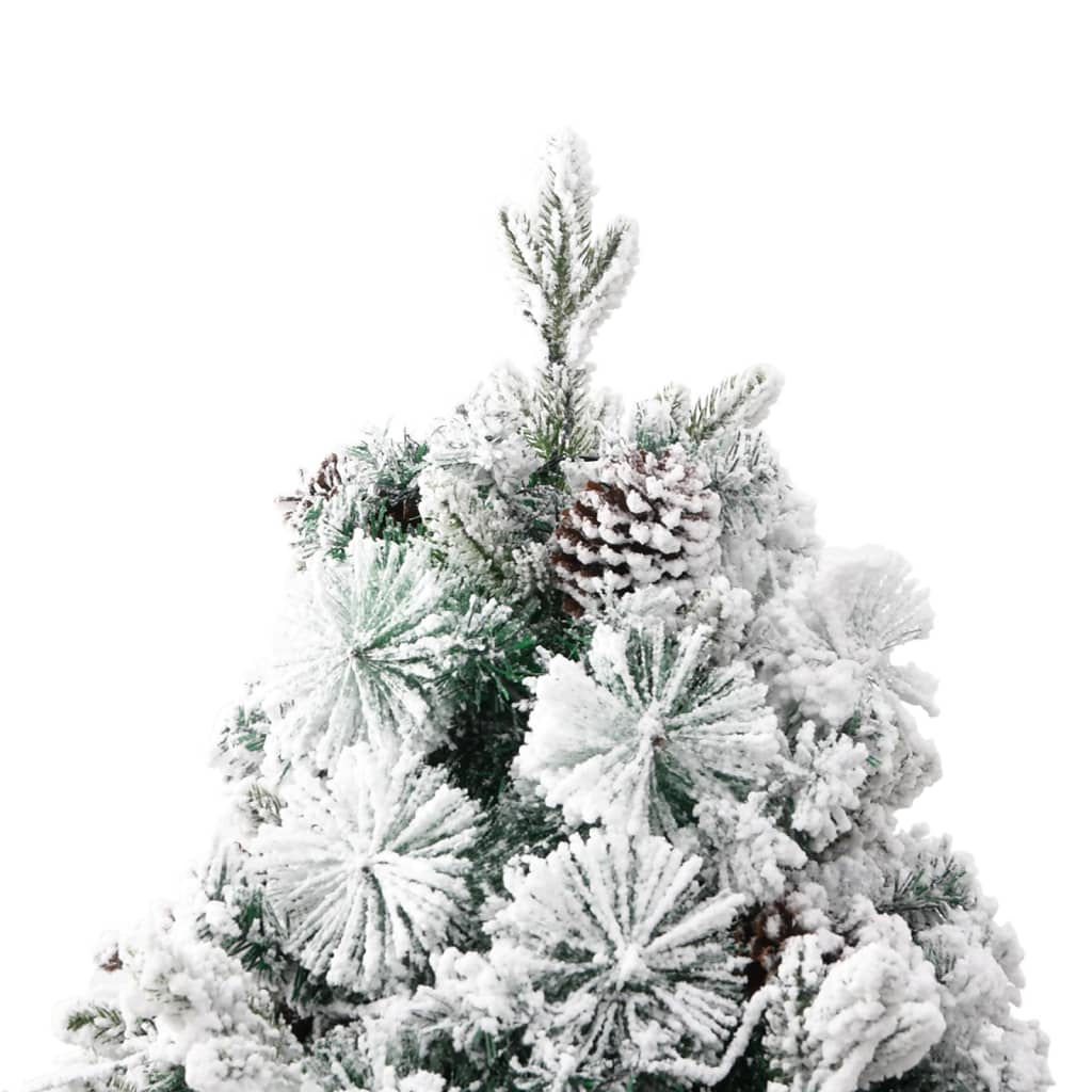 vidaXL Albero di Natale Innevato Preilluminato Pigne 195cm in PVC e PE