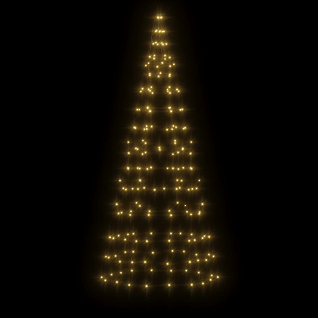 vidaXL Luce Albero di Natale su Pennone 200LED Bianco Caldo 180cm