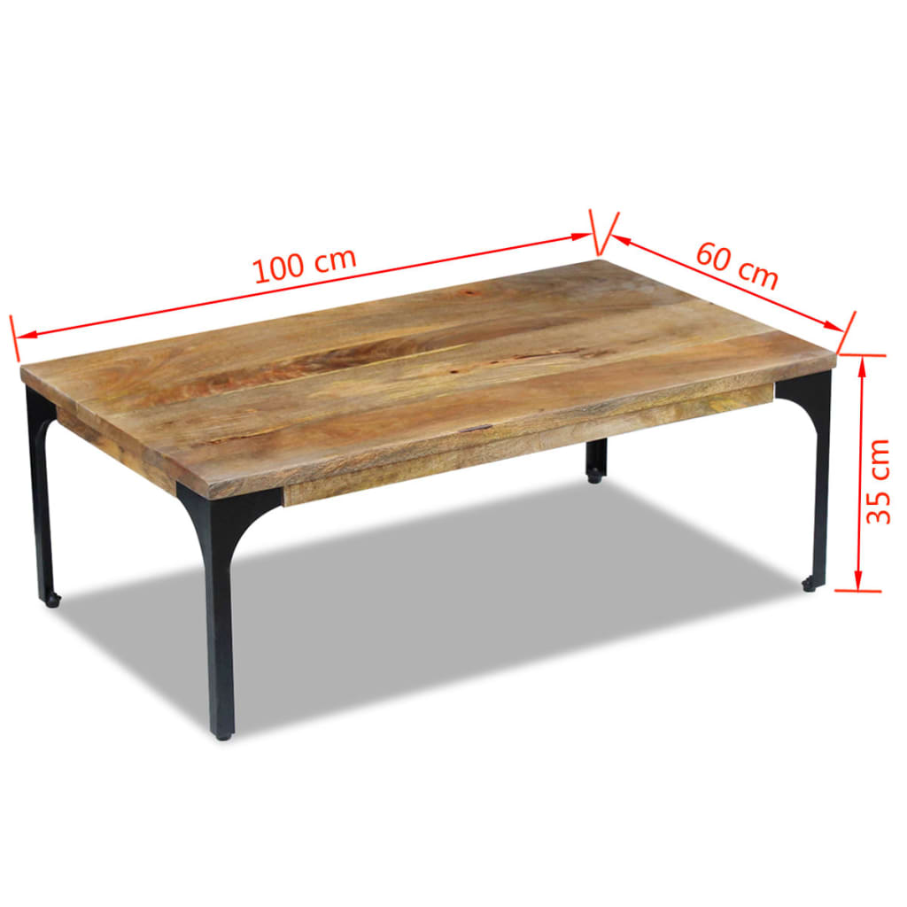 vidaXL Tavolino da Caffè in Legno di Mango 100x60x35 cm