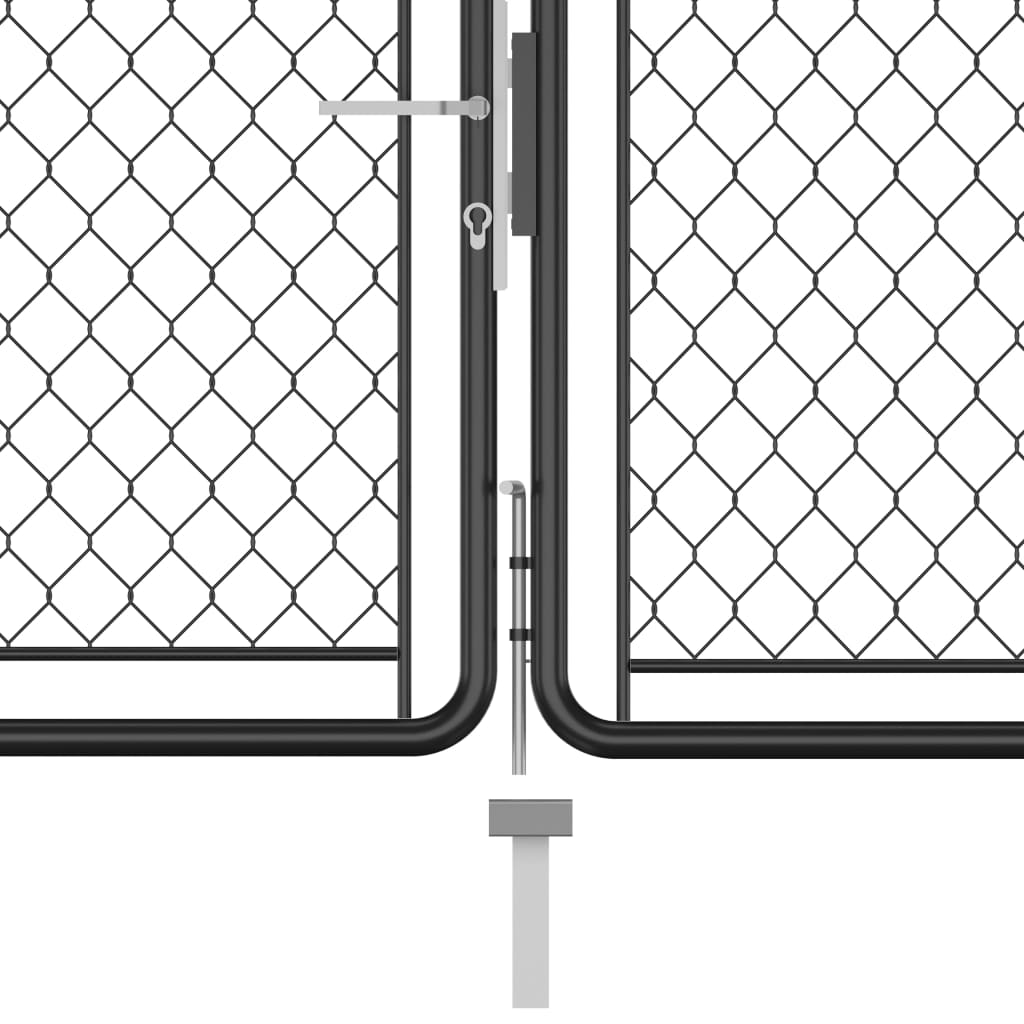 vidaXL Cancello da Giardino in Acciaio 75x395 cm Antracite