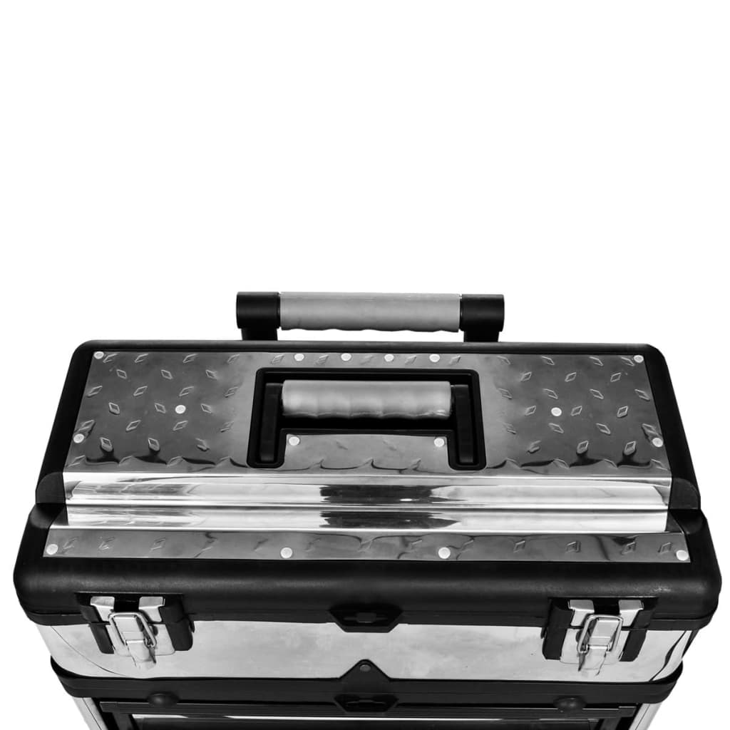 VidaXL Cassettiera Porta Attrezzi in Metallo con 3 Cassetti Nera