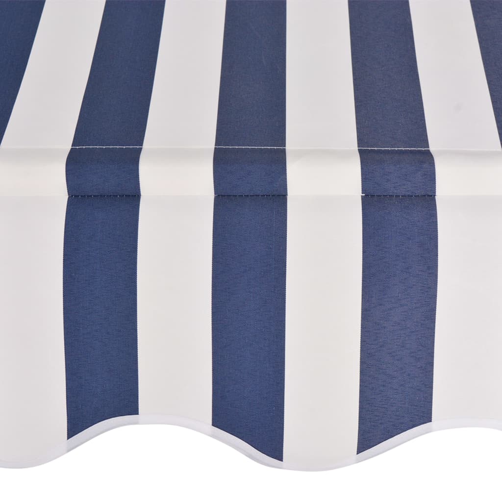 vidaXL Tenda da Sole Retrattile Manuale 350 cm a Strisce Blu e Bianche