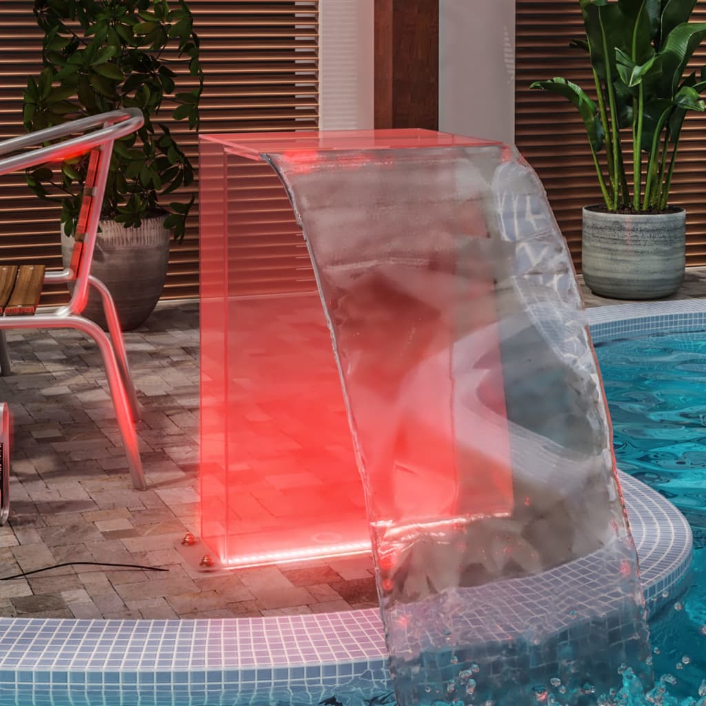 vidaXL Fontana da Piscina con LED RGB in Acrilico 51 cm