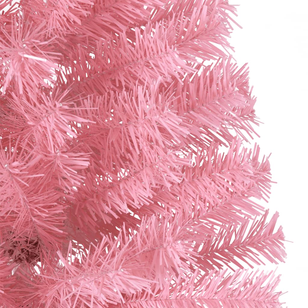 vidaXL Albero di Natale Artificiale a Metà con Supporto Rosa 240cm PVC