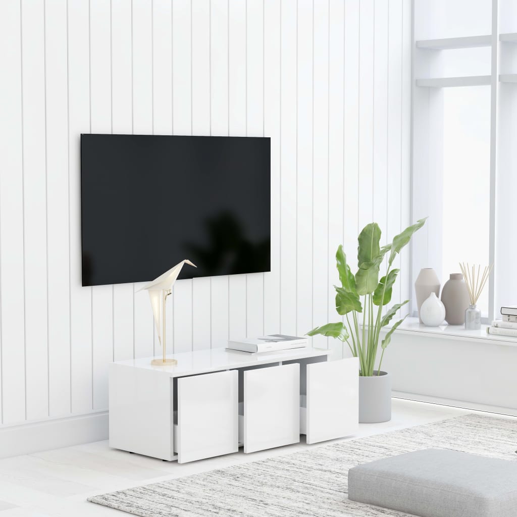 vidaXL Mobile Porta TV Bianco 80x34x30 cm in Legno Multistrato