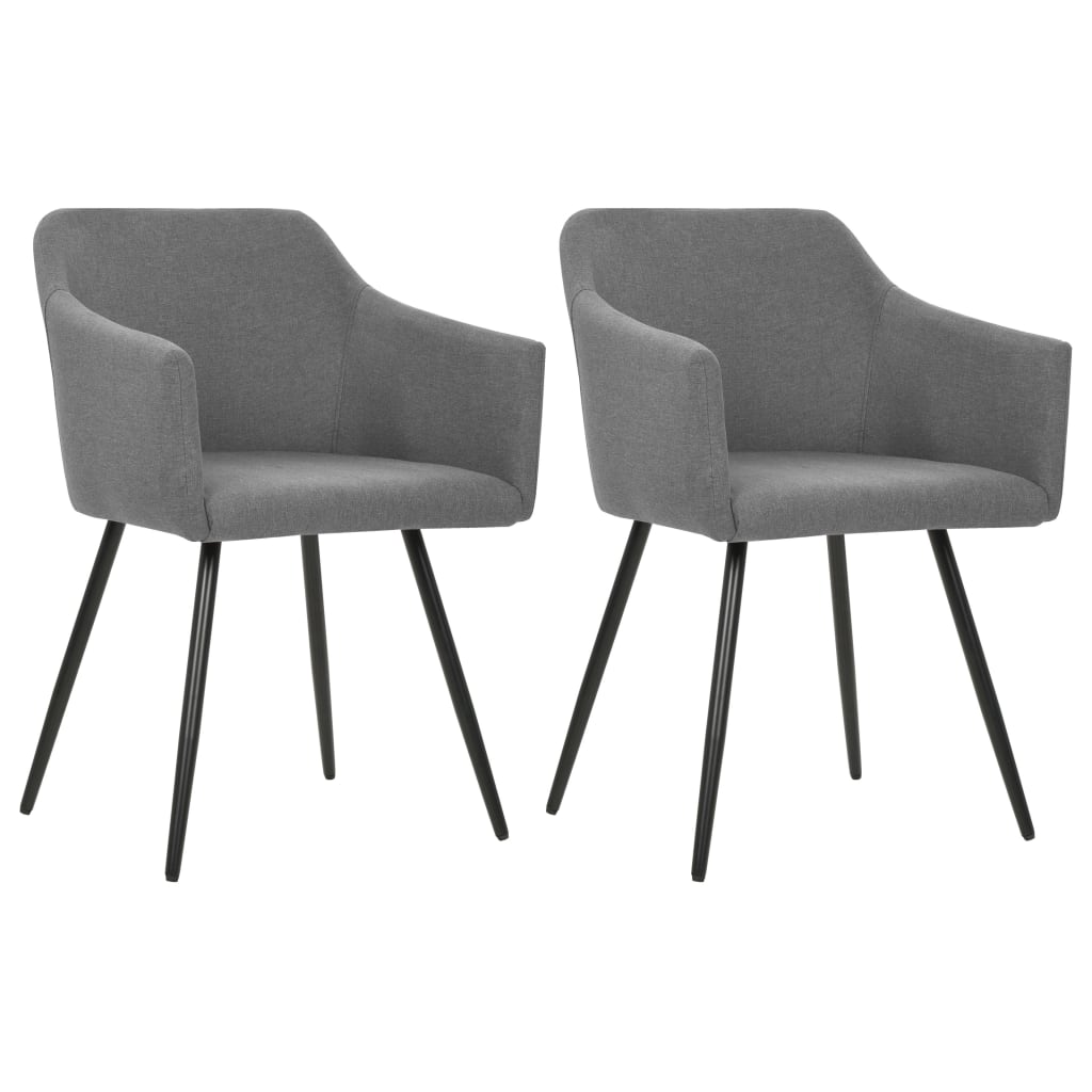 323093 vidaXL Dining Chairs 2 pcs Light Grey Fabric