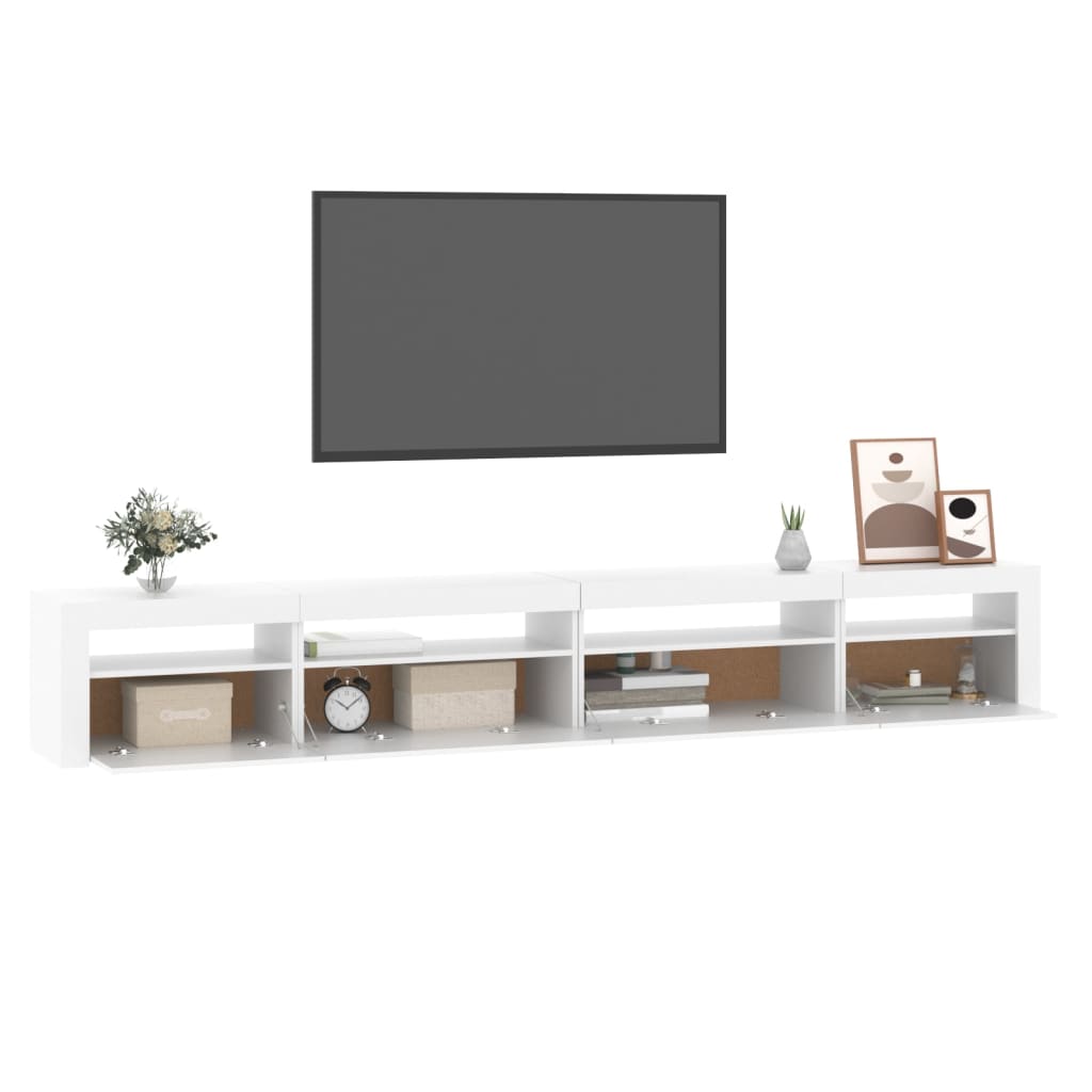 vidaXL Mobile Porta TV con Luci LED Bianco 270x35x40 cm