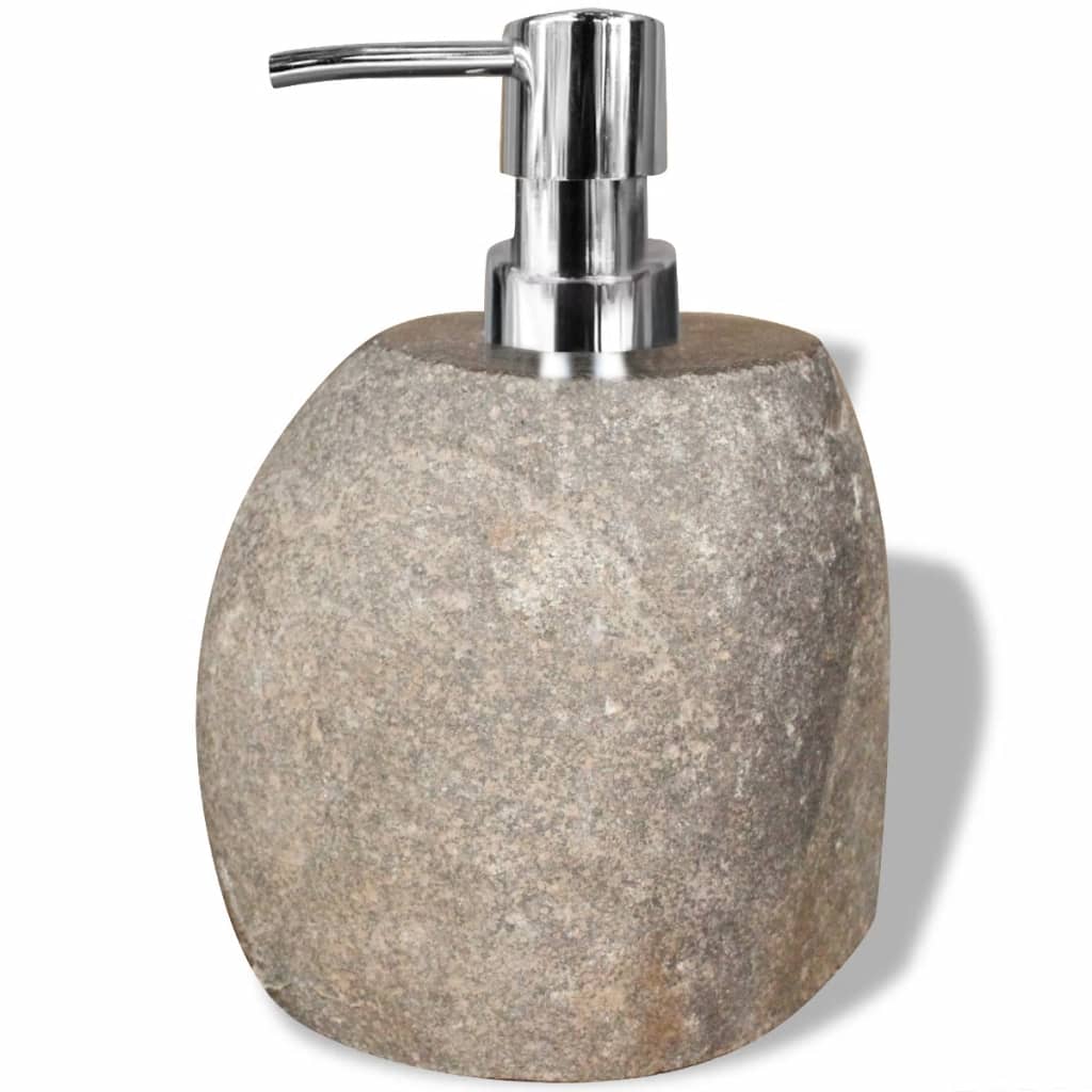 vidaXL Dispenser di sapone in pietra del fiume 16 cm