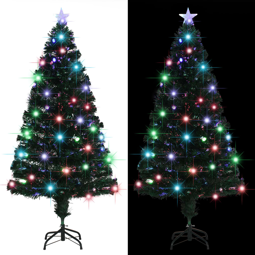 vidaXL Albero di Natale Preilluminato con Supporto 150 cm Fibra Ottica